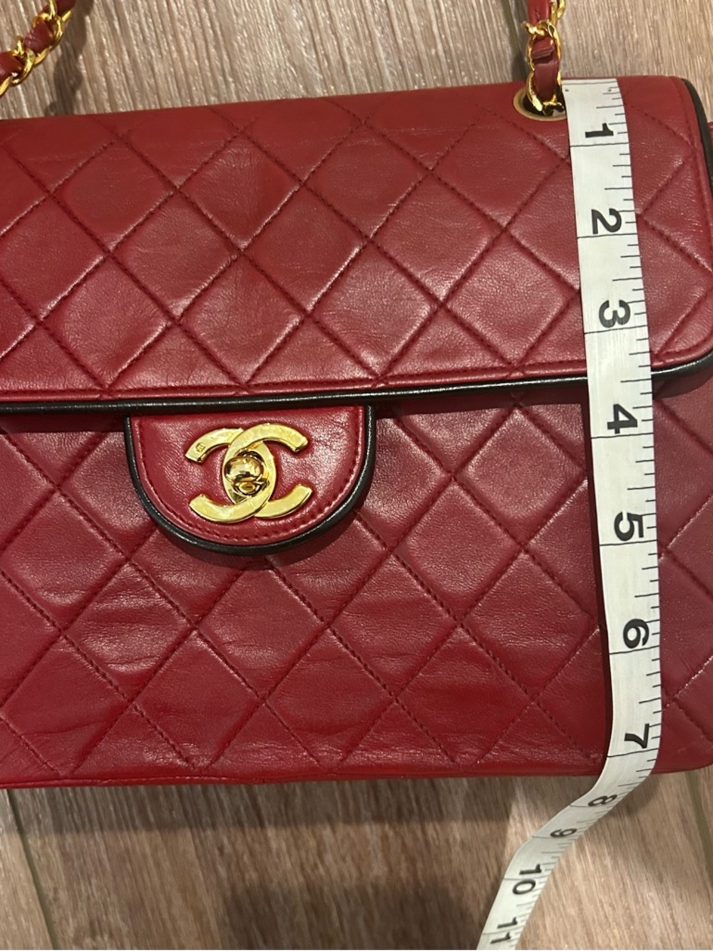 CHANEL Quilted Shoulder Flap Bag in Deep Red with Gold Hardware - Picture 16 of 16